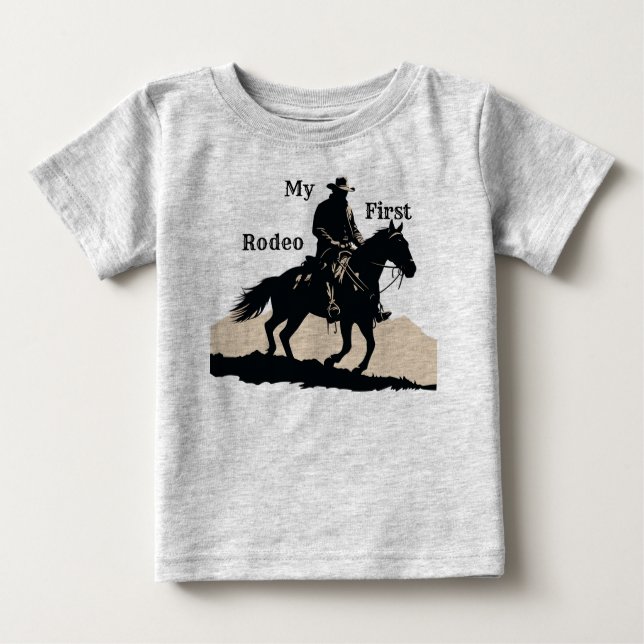 Minha Primeira Camisa de Bebê do Rodeo para o Aniv (Frente)