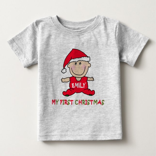 Minha primeira camisa de Natal para personalizar (Frente)