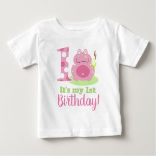 Minha primeira camisa rosa de Sapo rosa da garota