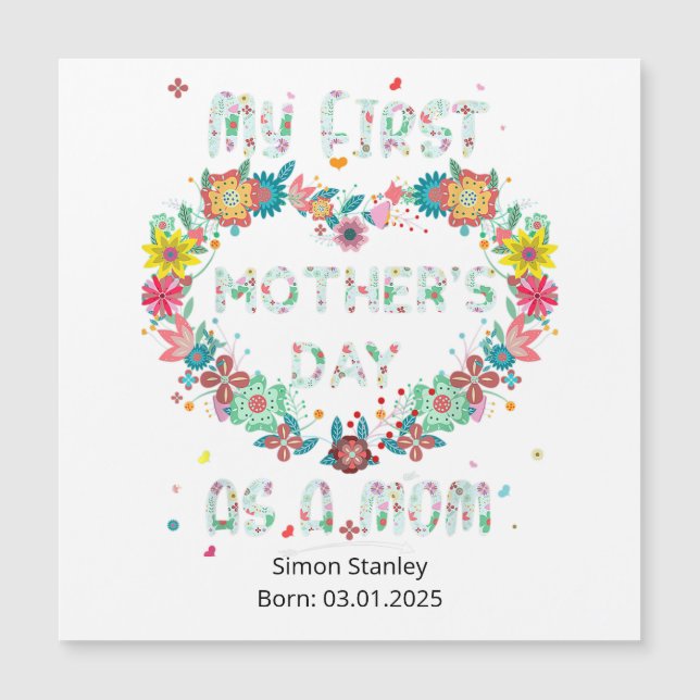 Minha primeira Dia de as mães como uma flor em for (Frente)