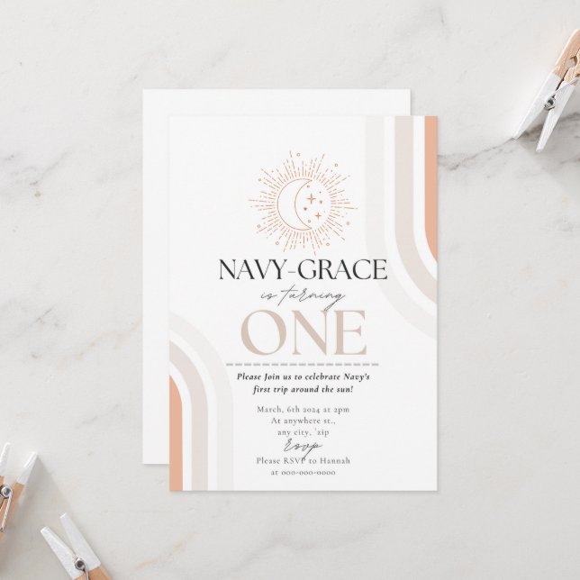 Minha Primeira Viagem ao redor do Sol Convite (Frente/Verso In Situ)