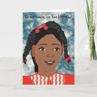 Minha sobrinha no seu cartão de aniversário