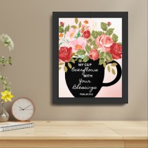 "Minha Taça transborda". Wall Art Impressão 16 x 2