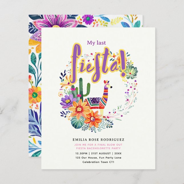 Minha Última Festa de Solteira Tema de Cactos Fies (Frente/Verso)