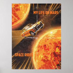 Minha vida em Mars Space Rider Poster - Sci-Fi ret