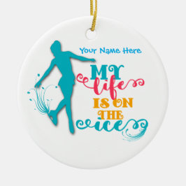 Minha vida está no ornamento do patinagem