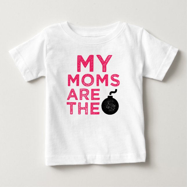 Minhas mães são a camisa lésbica engraçada do bebê (Frente)
