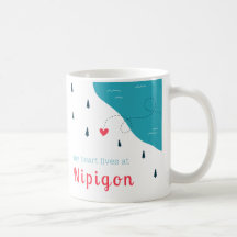 Minhas vidas do coração na caneca de Nipigon