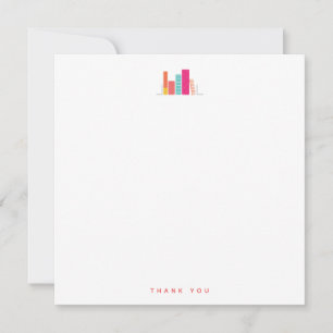 Minhoca em Cartão de Nota de Agradecimento Coral e