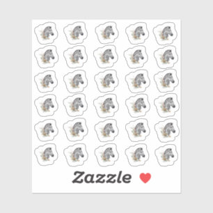 Mini adesivos Zebra com Aquarela