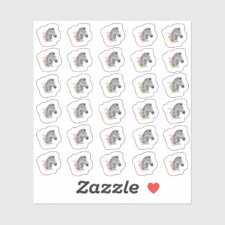 Mini adesivos Zebra com Aquarela