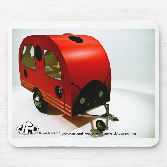 Mini Bike Camper Ladybug estilo Mousepad (Frente)