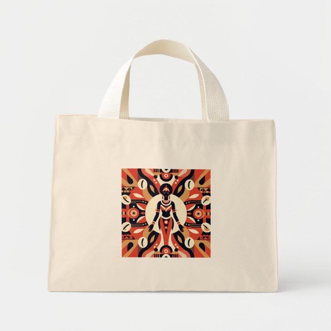 Mini Bolsa de Tote de Lona com Citação de Empoderamento (Frente)