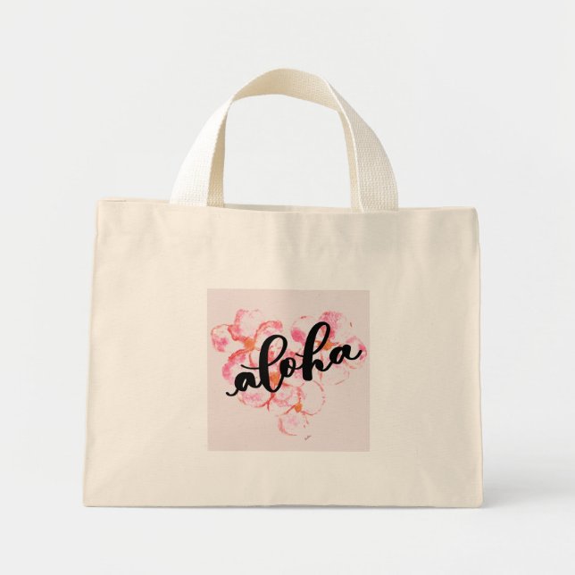 Mini Bolsa Tote Aloha Plumeria (Frente)