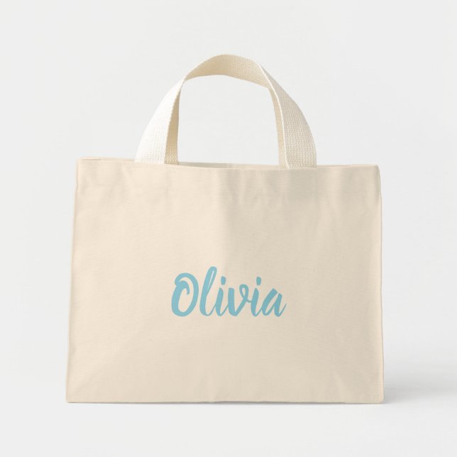 Mini Bolsa Tote com Nome em Letra Personalizada (Frente)