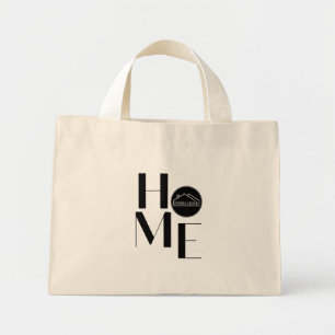 Mini Bolsa Tote de Tipografia HOME com Design Moderno