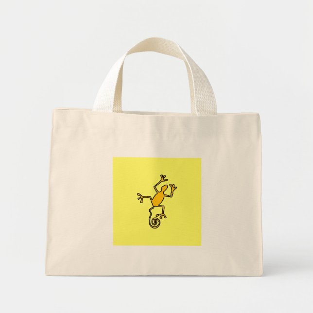 Mini bolsa tote lagarto amarelo (Frente)