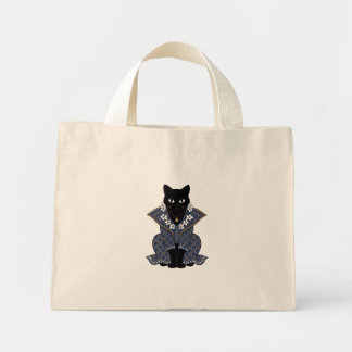 Mini Bolsa Tote Rainha Gata Batik Azul