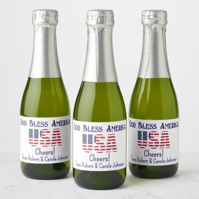 Mini Bottles USA Flag 4th of July Red White Blue (Garrafas)