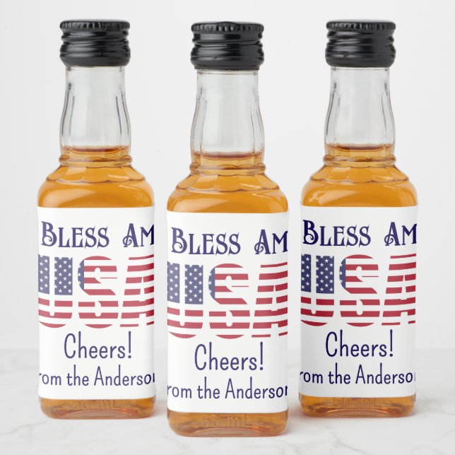 Mini Bottles USA Flag 4th of July Red White Blue (Garrafas)