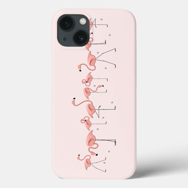 Mini caixa do iPad de linha rosa Flamingos (Verso)