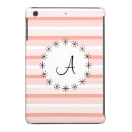 Mini caixa iPad 'Monograma' de faixa de coral
