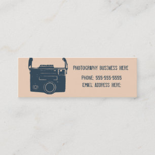 Mini Camera Retro Film Blue & Peach Cartão de visita
