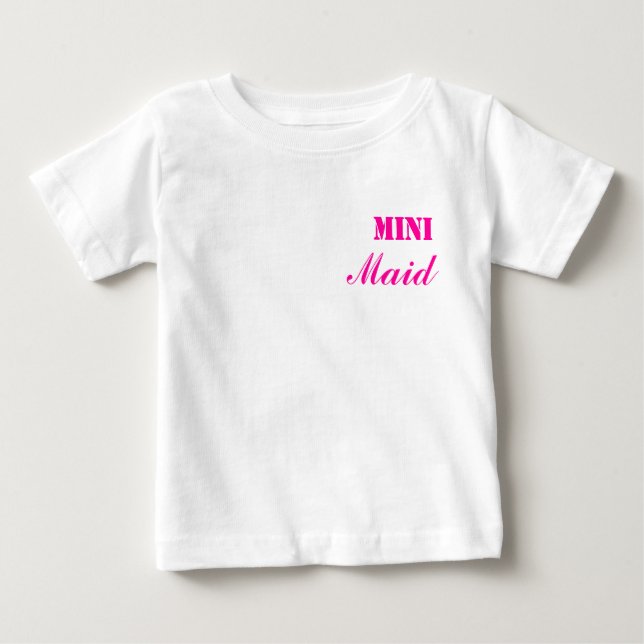 Mini Camisa De Bebê Maid Rosa/Branco (Frente)