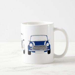 Mini caneca clássica vermelha, branca e azul