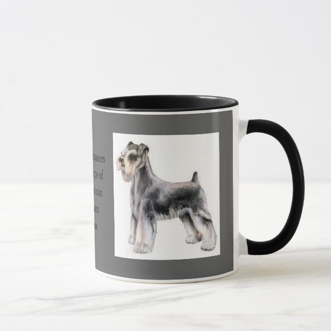 Mini caneca cómico do amante do Schnauzer & do (Direita)