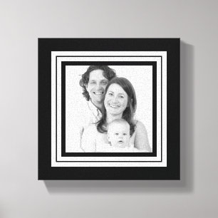 Mini canvas da família preto e branco corajosa