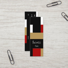 Mini Cartão de Visita Abstrato Vermelho Preto Branco Be