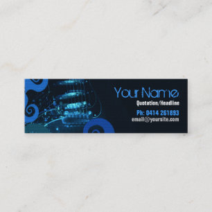 Mini Cartão de visita azul do Grunge da GUITARRA