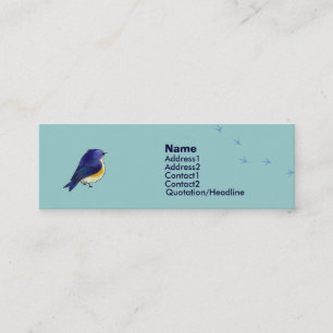 Mini Cartão de visita azul do passarinho