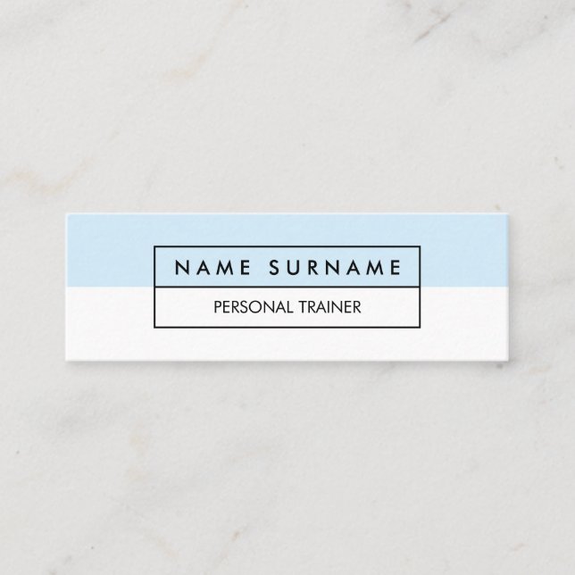 Mini Cartão de visita azul Pastel do instrutor moderno (Frente)
