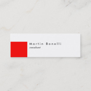 Mini Cartão de visita branco fino, vermelho e fino,