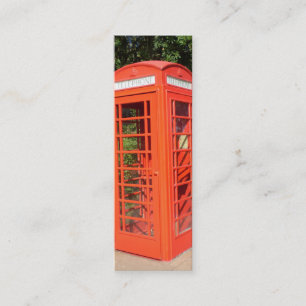 MINI CARTÃO DE VISITA BRITÂNICO DA CABINE DE TELEFONE