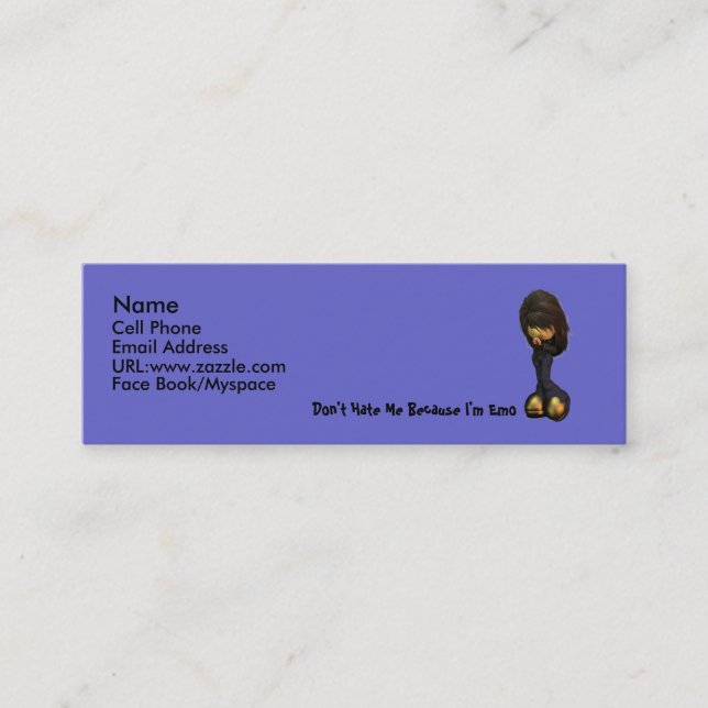 Mini Cartão de visita da menina de Lil Emo (Frente)