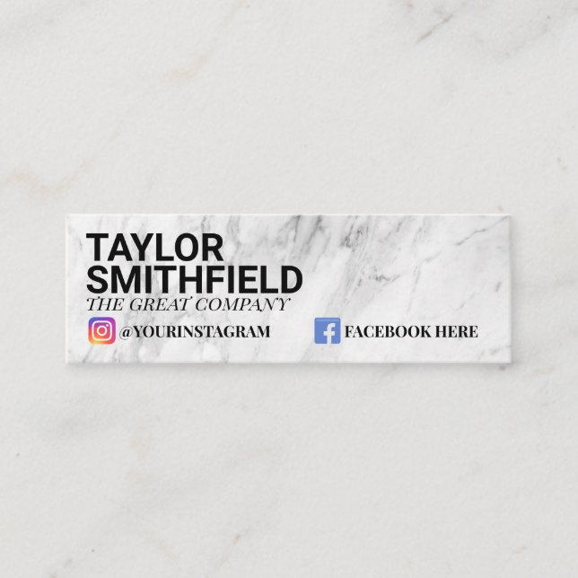 Mini Cartão de visita da moderna Marble Trendy Social M (Frente)