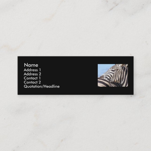 Mini Cartão de visita da zebra (Frente)