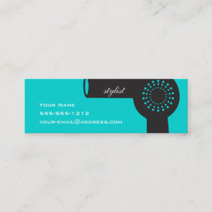 Mini Cartão de Visita de Cabelo Teal Skinny