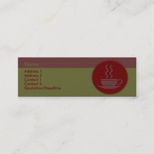 Mini Cartão de visita de café quente (Frente)