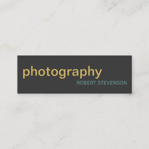 Mini Cartão de visita de Cinza para fotografia simples 