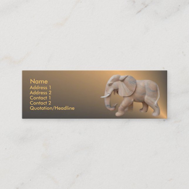 Mini Cartão de visita de elefante (Frente)