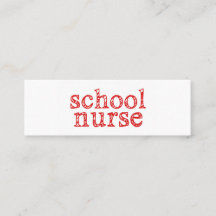 cartão de visita de enfermeira escolar
