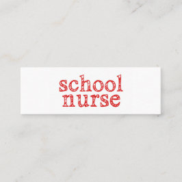 Mini cartão de visita de enfermeira escolar