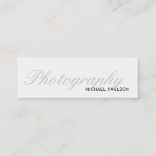 Mini Cartão de visita de Fotografia com Script Branco M