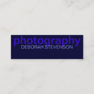 Mini Cartão de visita de fotografia simples azul esbran