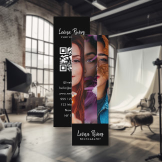 Mini Cartão de visita de Fotógrafo de Código QR de Três