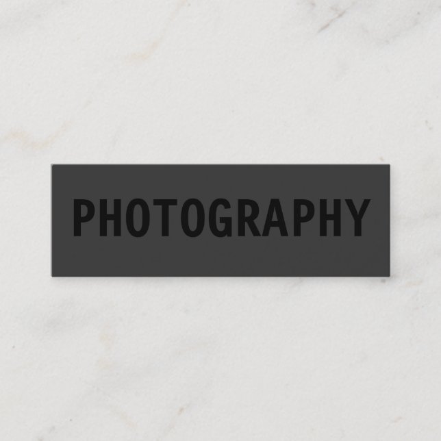 Mini Cartão de visita de Fotógrafo Simples e Preto (Frente)
